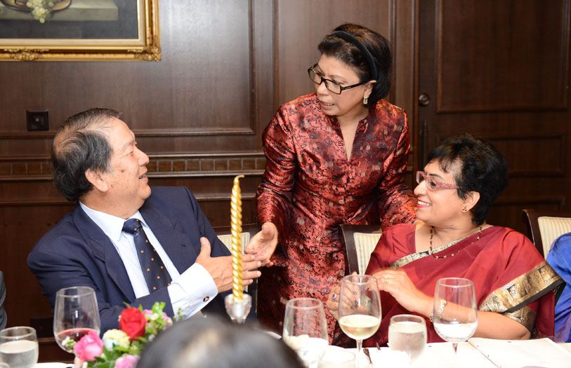 Tan Sri Rebecca Fatima mingling with some of her guests