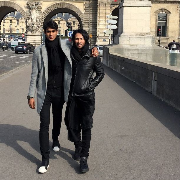 Dato' Bernard Chandran took a stroll with son Trunan after closing an amazing show at Paris Fashion Week 2015. (Photo: @bernardchandran)