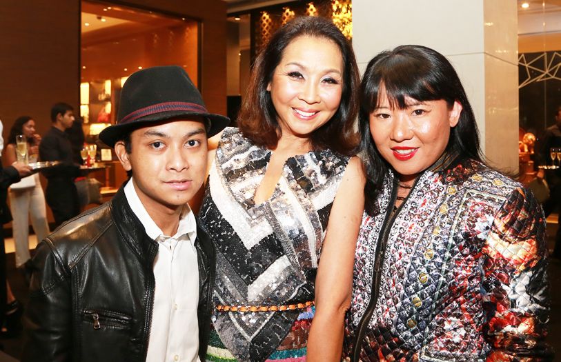 (L-R) Karim Khan, Dato' Farah Khan and Farha Shaid