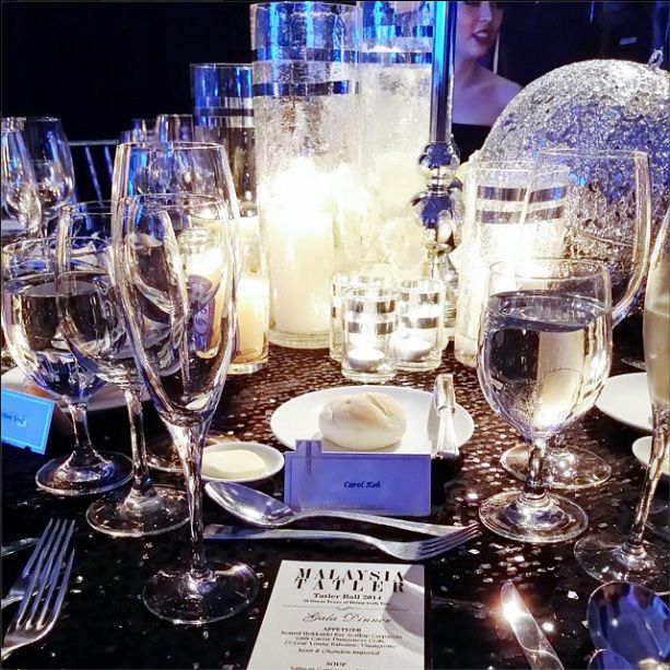 Carol Koh was mesmerised by the beautiful table setting at the Malaysia Tatler Ball 2014. (Photo: @carolkoh)