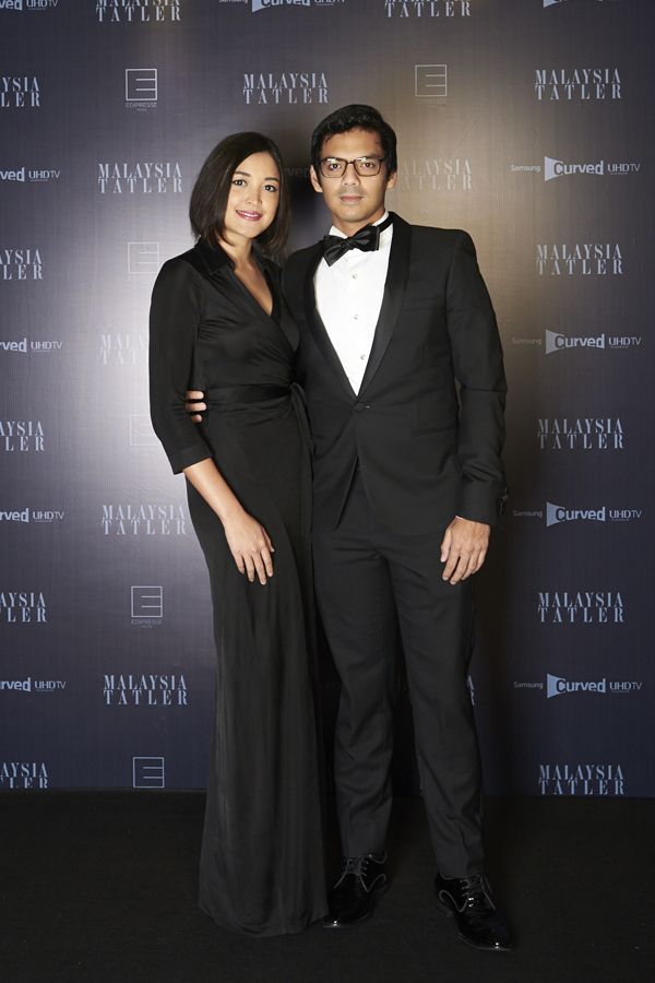 Sophie Kamaruddin in Diane Von Furstenberg and Firhan Yasser in Saint Laurent