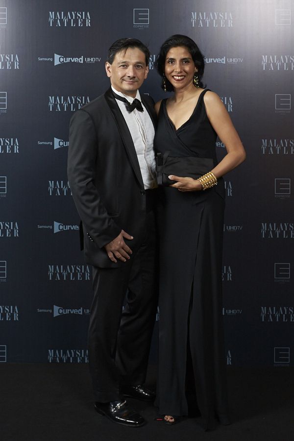 Dato' Dennis Ganendra and Datin Shalini Ganendra in Moschino