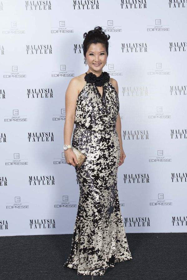 Dato' Ruby Khong in a beautiful black and white printed gown (2012)