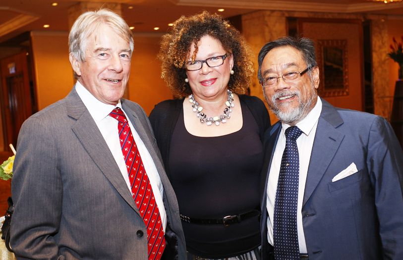 (L-R) Bjorn and Heather Otterbeck with Johari Abas