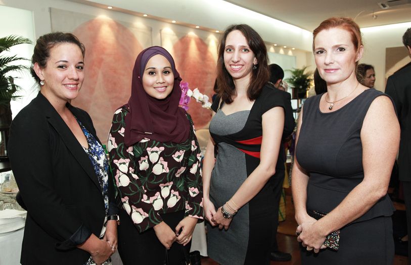 (L-R) Gwenaelle Come, Syazwani Musa, Elsa Labouret and Angelina Delahaye