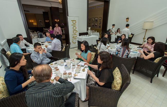 Guests enjoying their tea, coffee and light breakfast