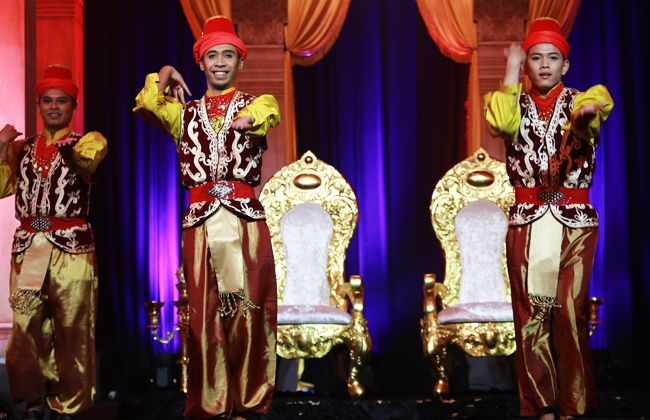 Dancers performing for the ceremony
