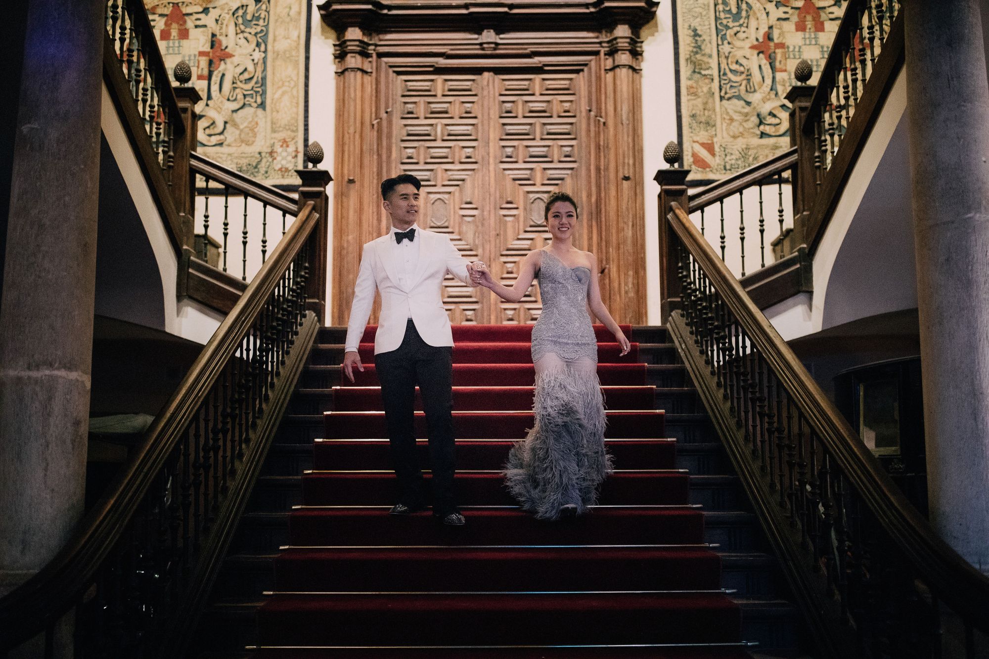 The bride makes an entrance in her Brian Khoo dress