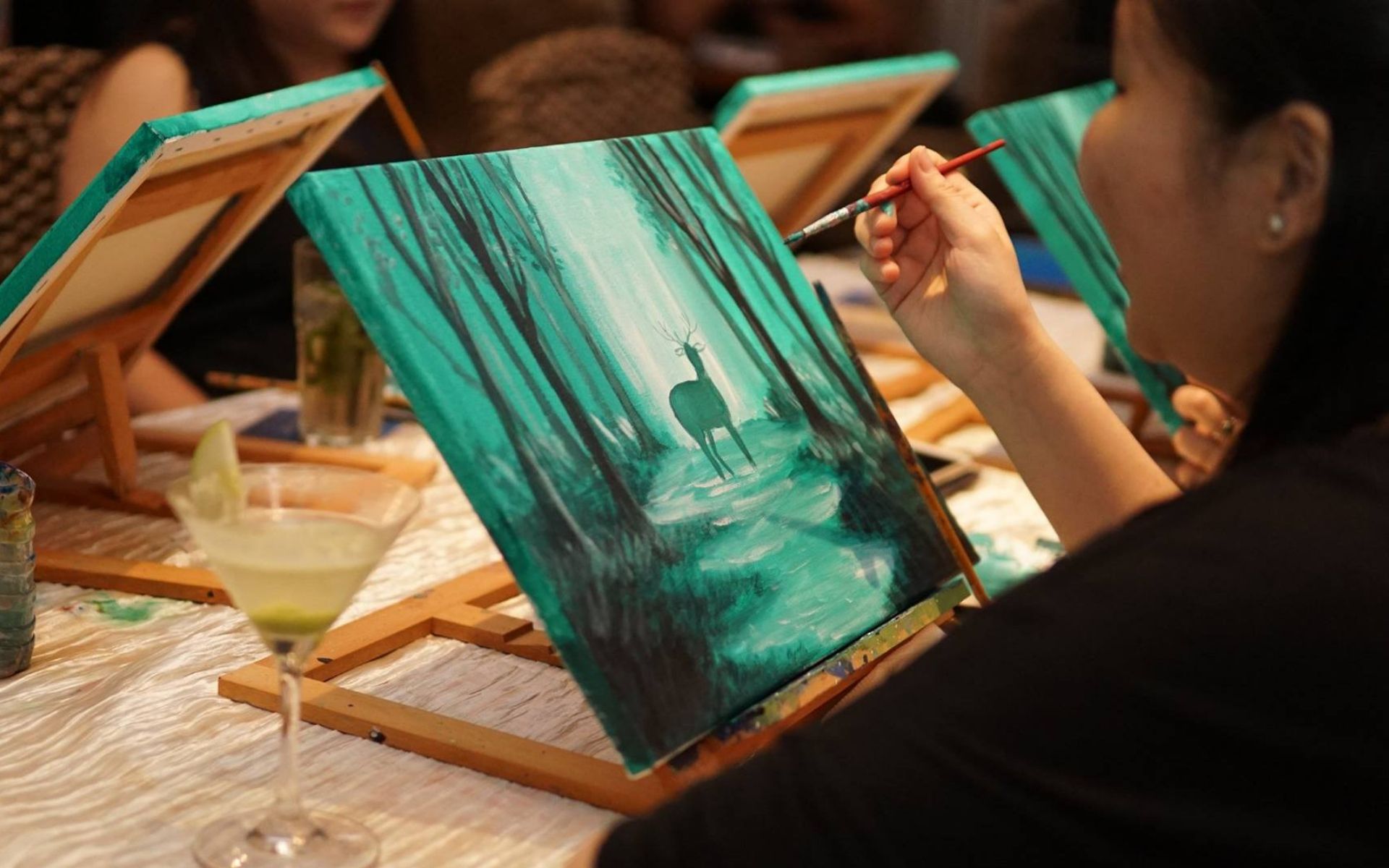 A social painting event, "Brew N Brush" to be held at the festival. (Photo credit: Le French Festival)