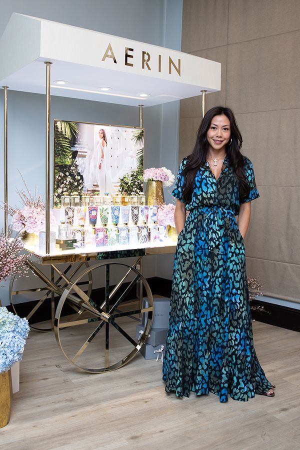 2019 March, Aerin's new fragrance collection: We don't know what looks best on Datin Wira Sabrena in this get-up: Is it her radiant smile or the breezy, edgy print dress?