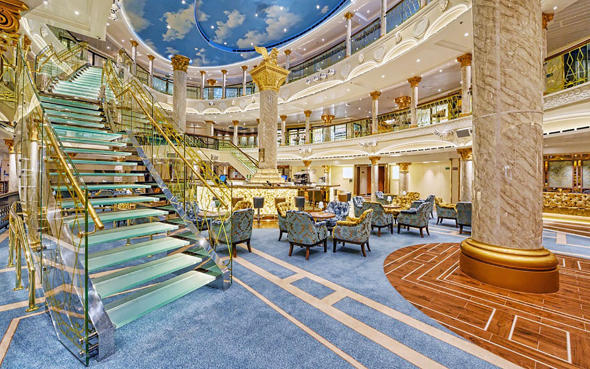 The main atrium was modelled after historic Piazza San Marco in Venice. Photo: Costa Venezia