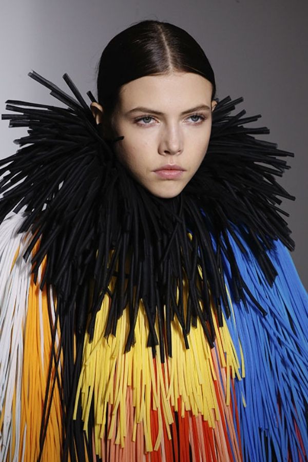 Fringes given a rainbow makeover are elemental in the collection (Photo credit: Givenchy)