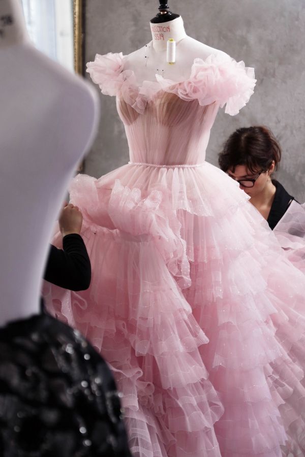 It took a team of seamstresses and embroiderers to work on a couture dress especially one with intricate features (Photo credit: Ralph & Russo)