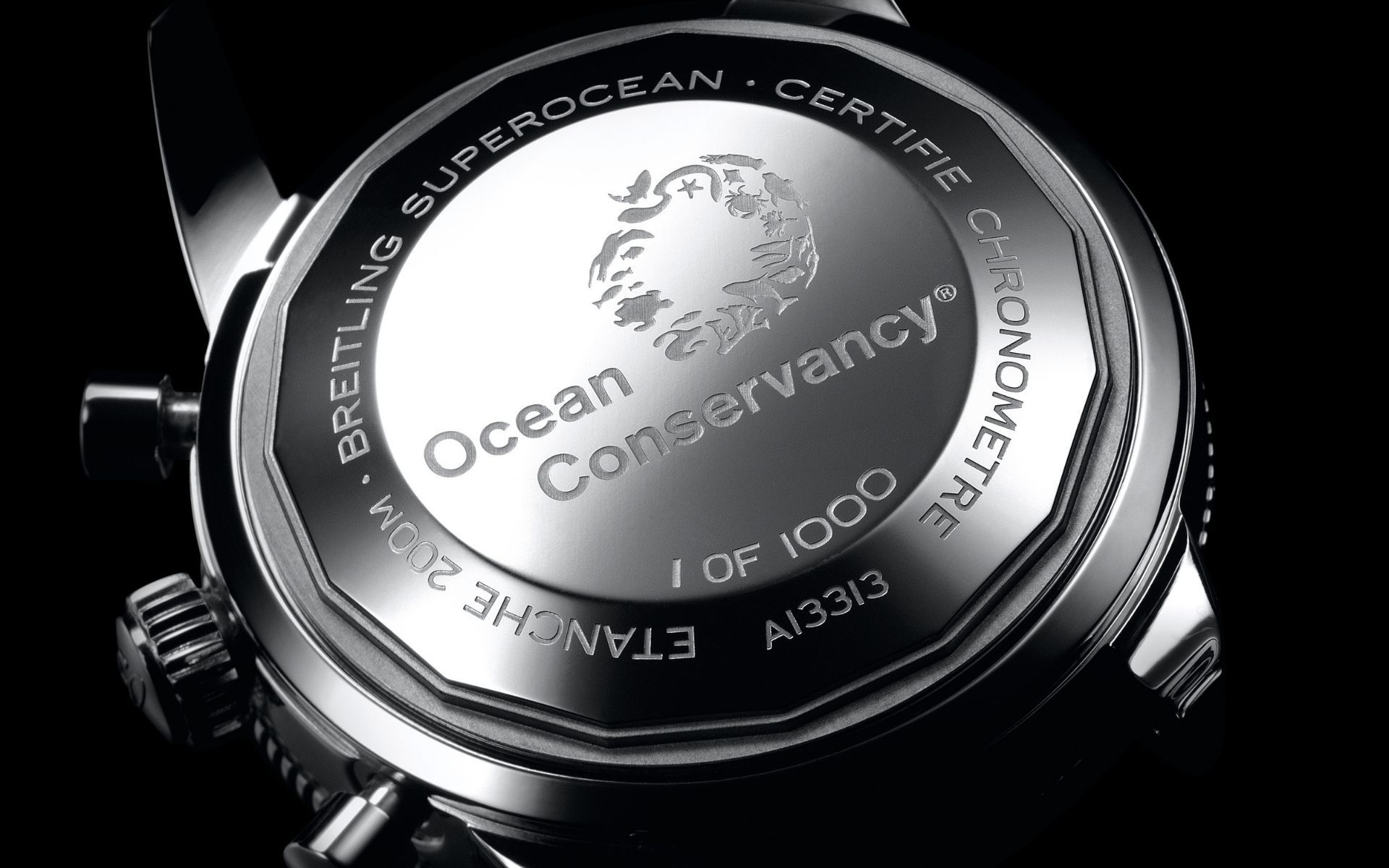 Ocean Conservancy logo on the caseback