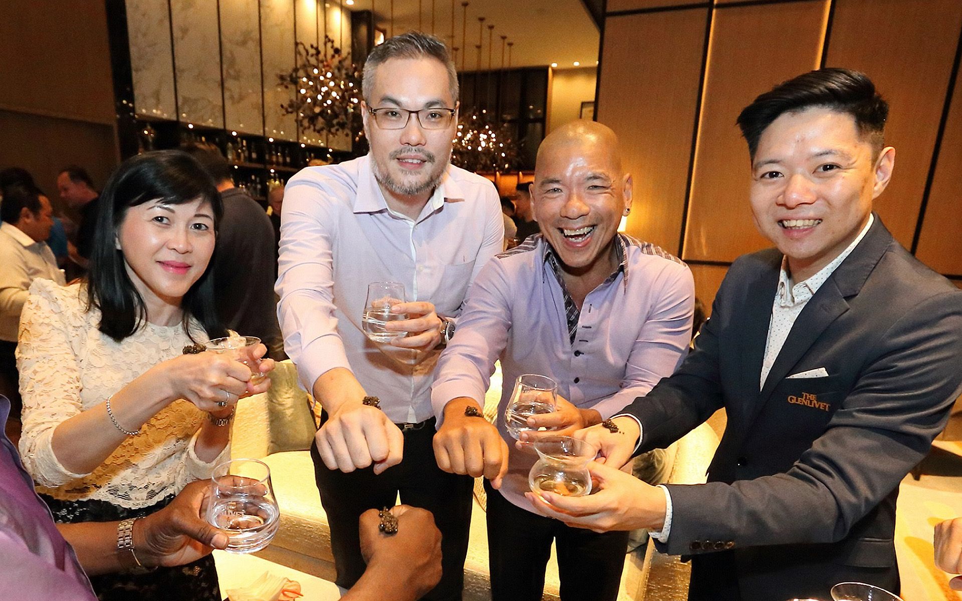Guests pairing The Glenlivet 18 YO Single Cask Edition with made-in-Malaysia caviar by T'lur.