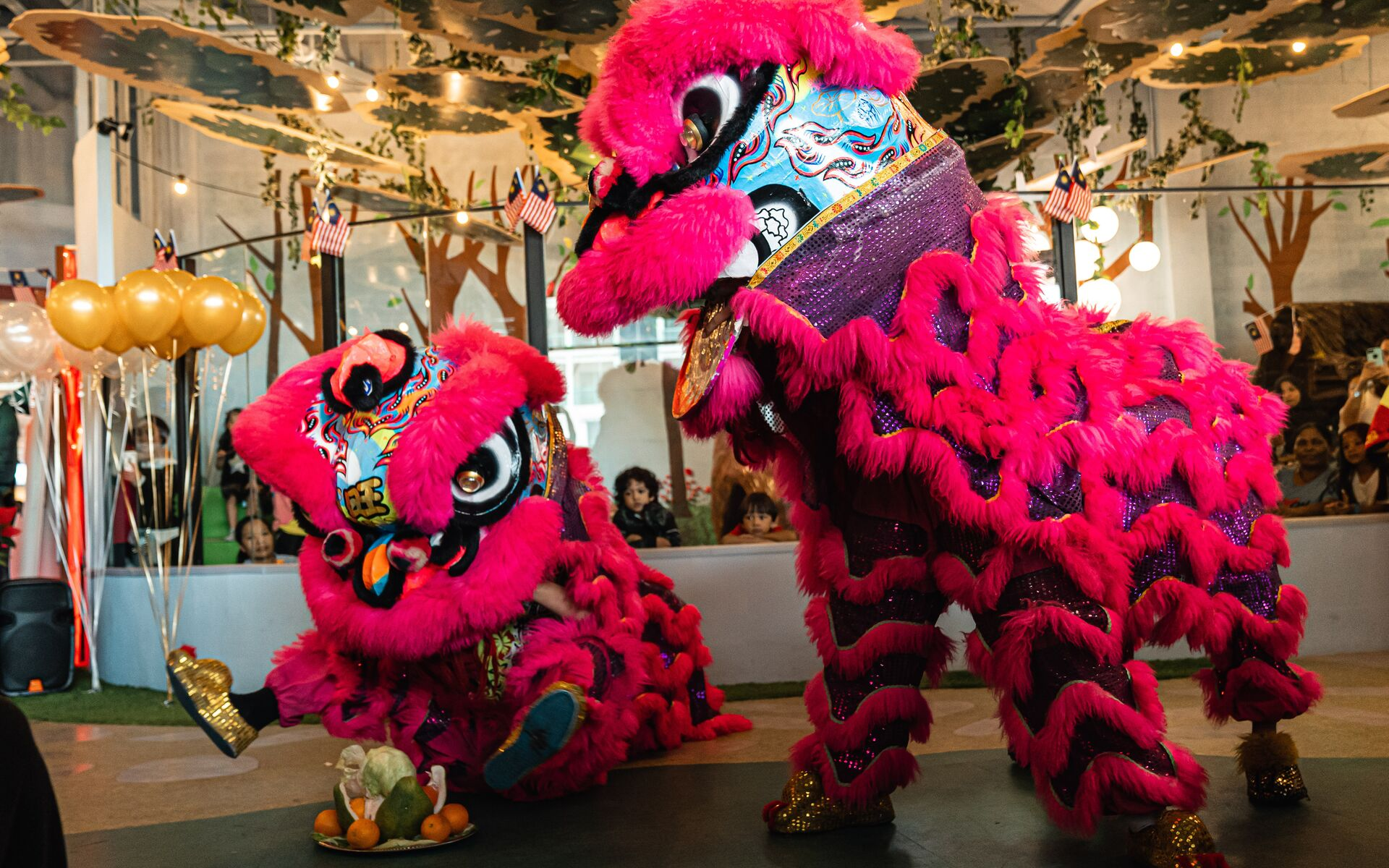 The atmosphere was energised with a lion dance