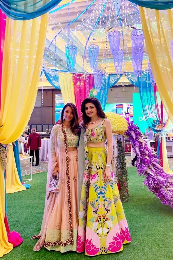 Marion Caunter and Roshan Valiram took their chance to pose in what is doubtless a popular Instagram spot within the Mandarin Oriental ballroom for the Valiram's Deepavali celebration last week. (Photo: @marioncaunter/Instagram)