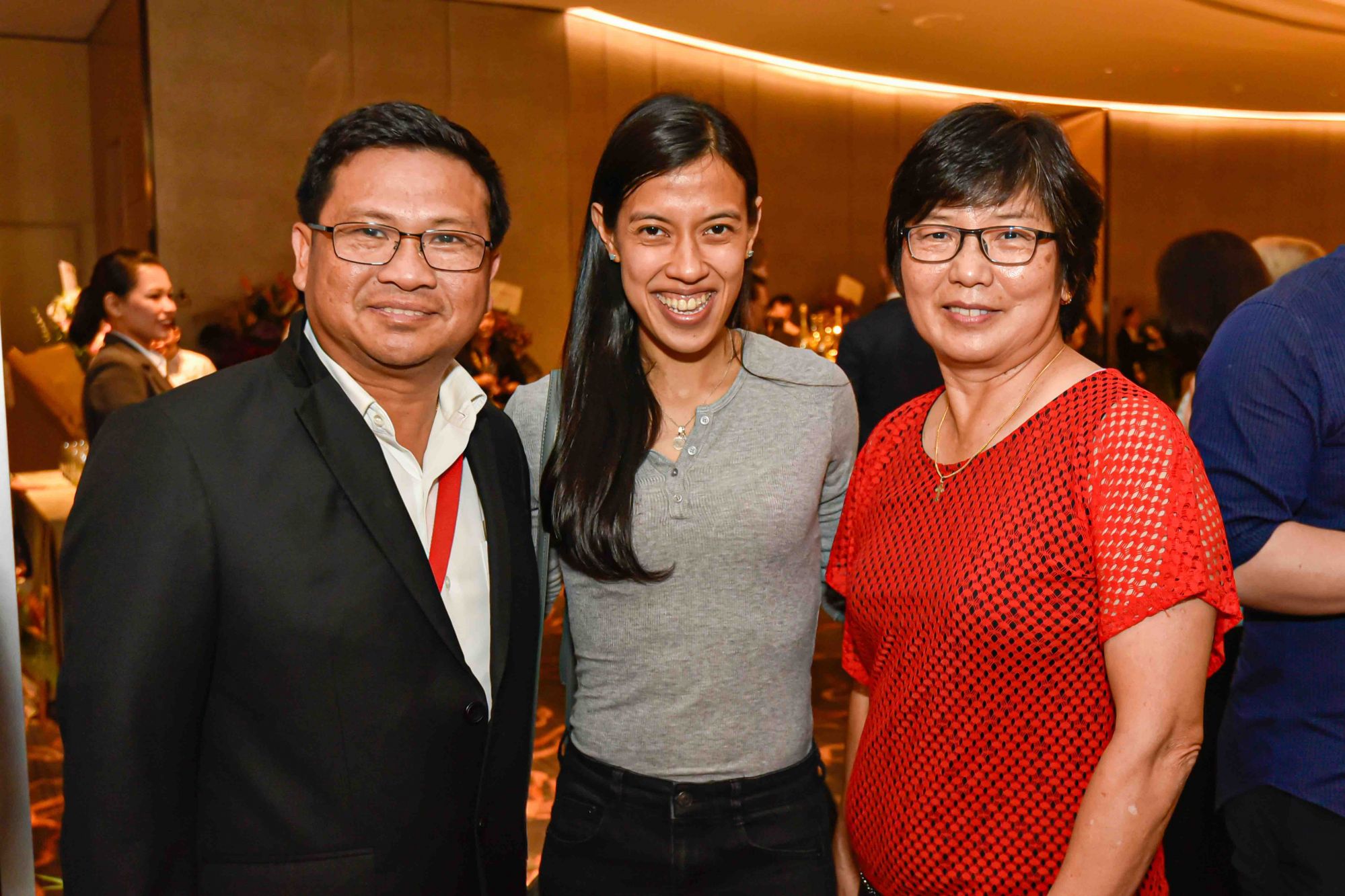 Christopher Low, Datuk Nicol David and Mary Lee