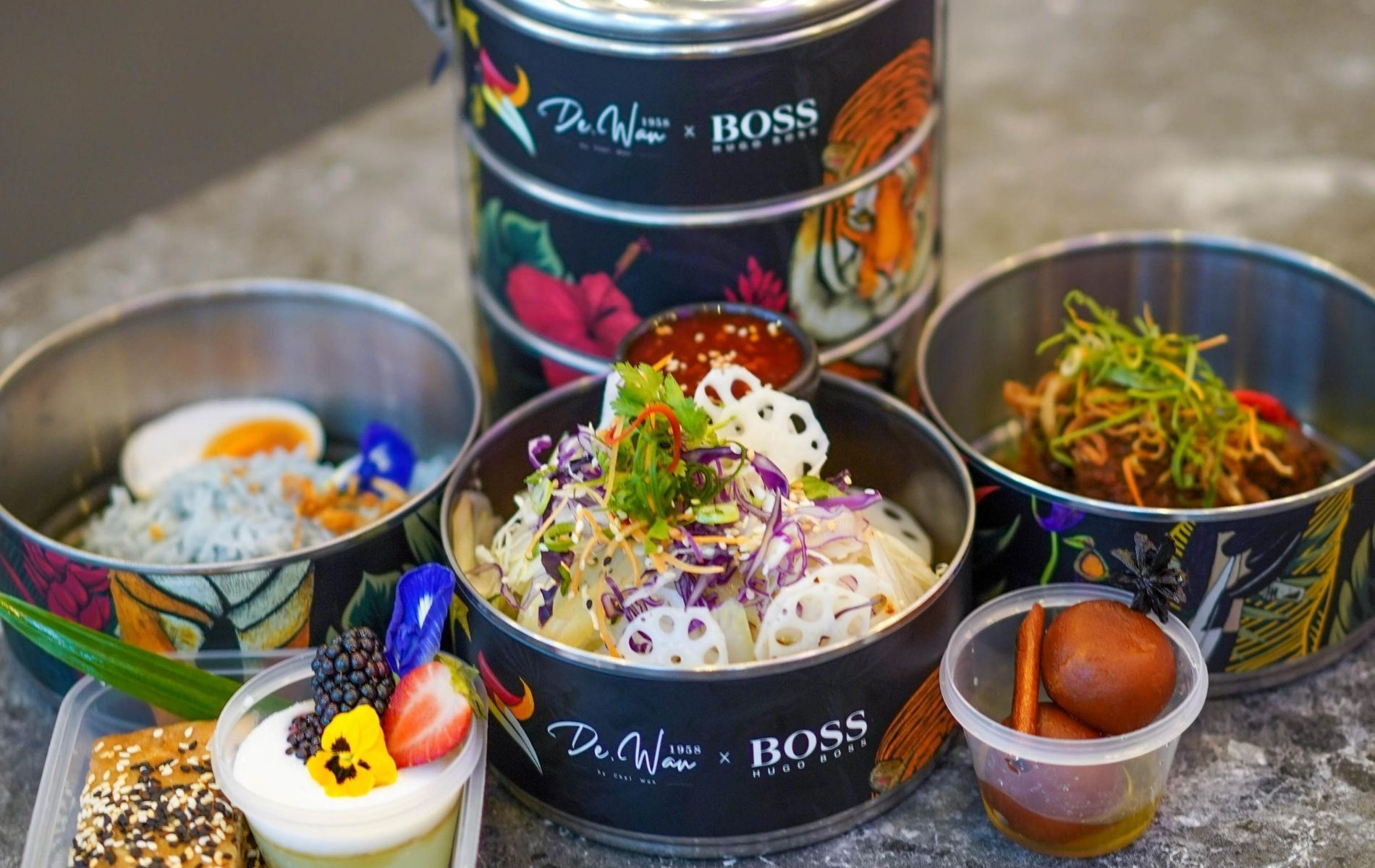 A sneak peek at the special menu that comes with an exclusive tiffin set illustrated by Tiffany Choong