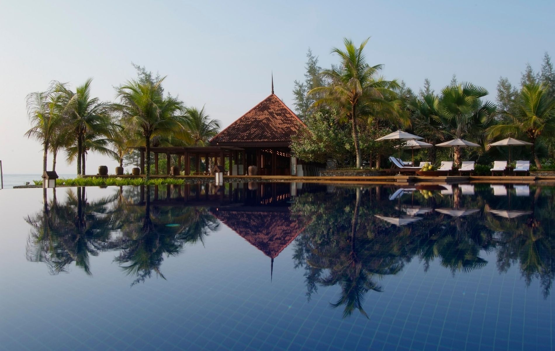 Nestled in a charming fishing village on the east coast of Peninsular Malaysia, the expansive pool at Tanjong Jara Resort offers a tantalising view of South China Sea in the company of swaying coconut trees (Photo: YTL Hotels)