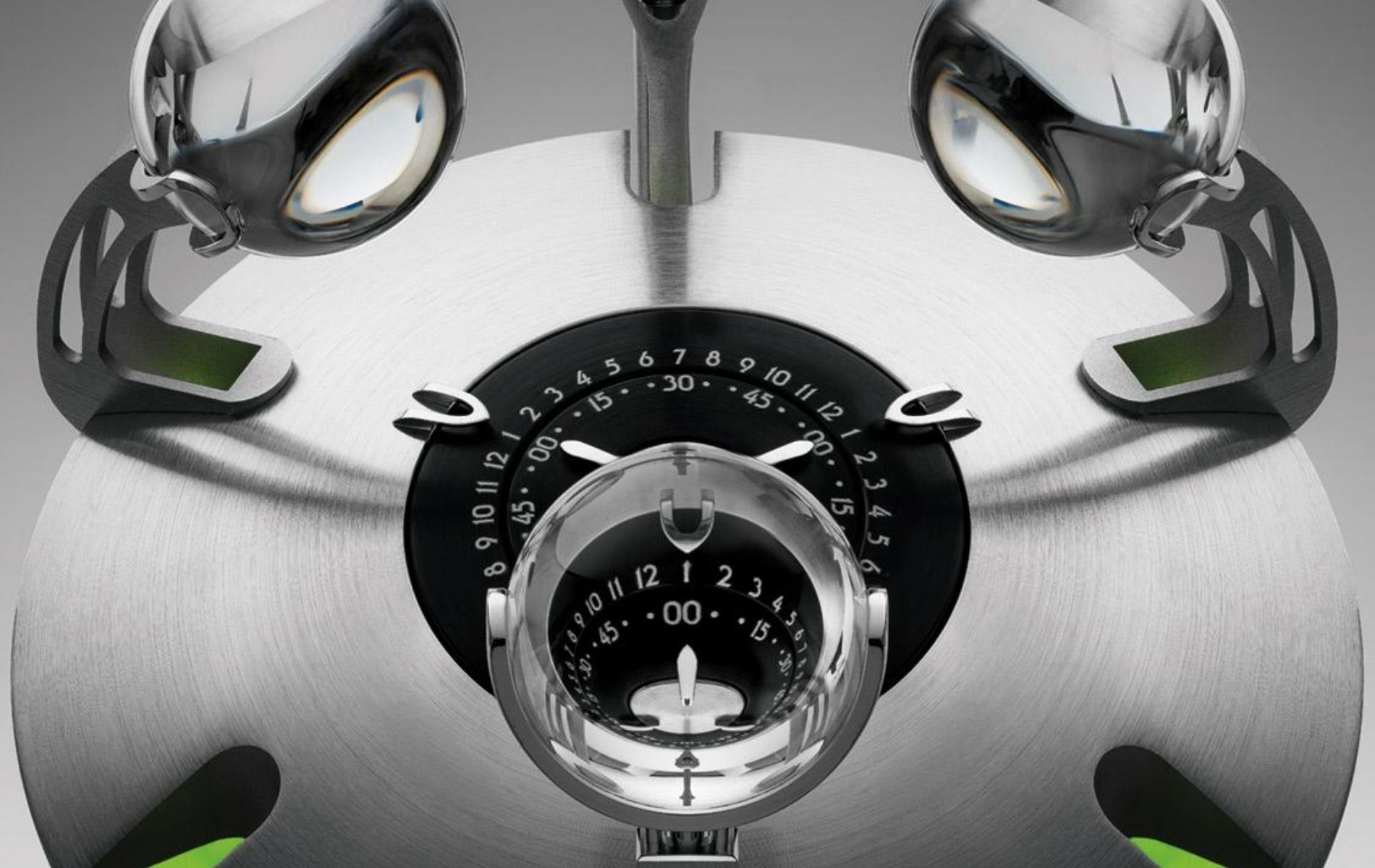 Each of the eyes allow the viewer to tell the time