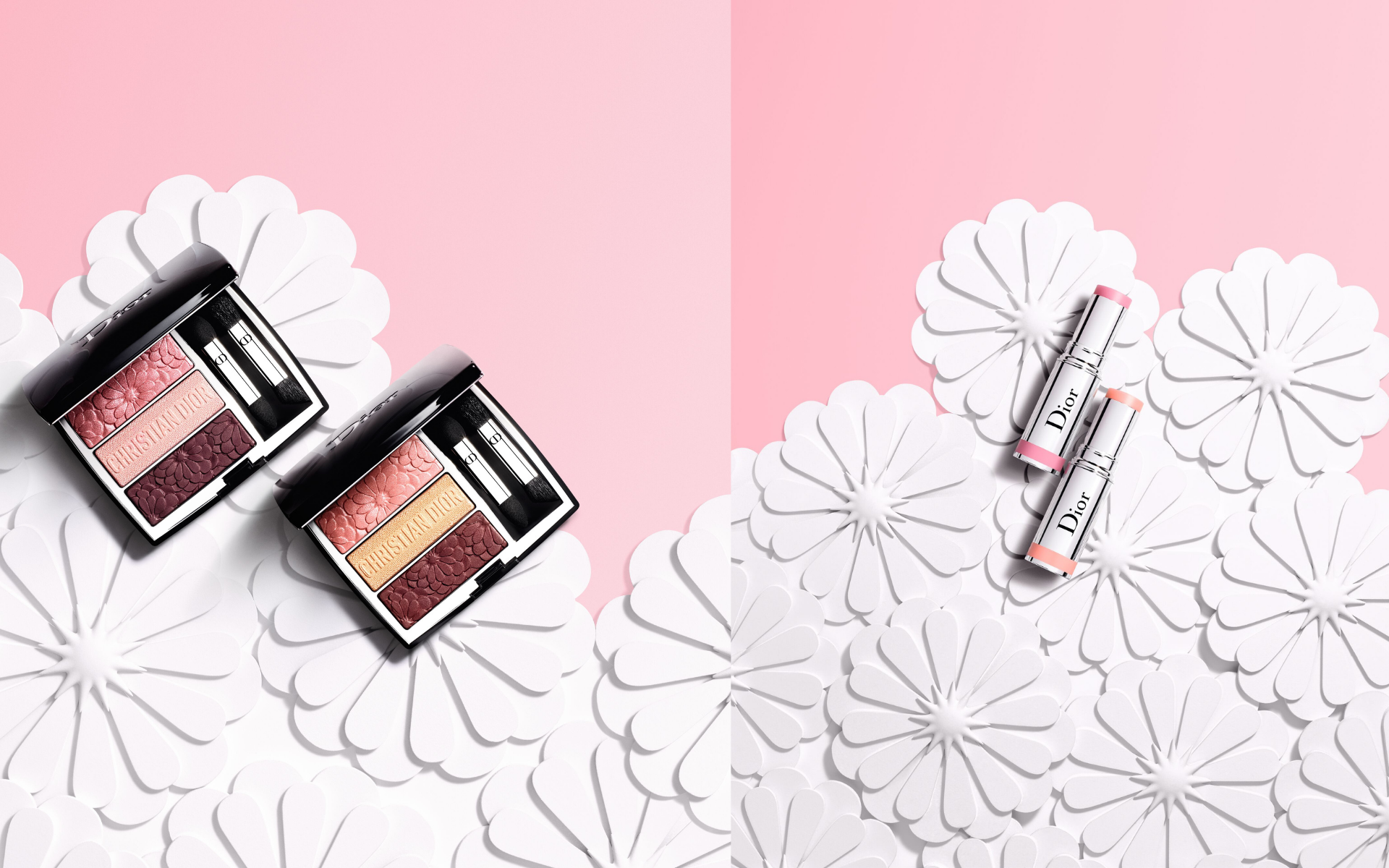 3 Couleurs Tri(o)blique Pure Glow and Dior Stick Glow in Coral Glow and Pink Glow