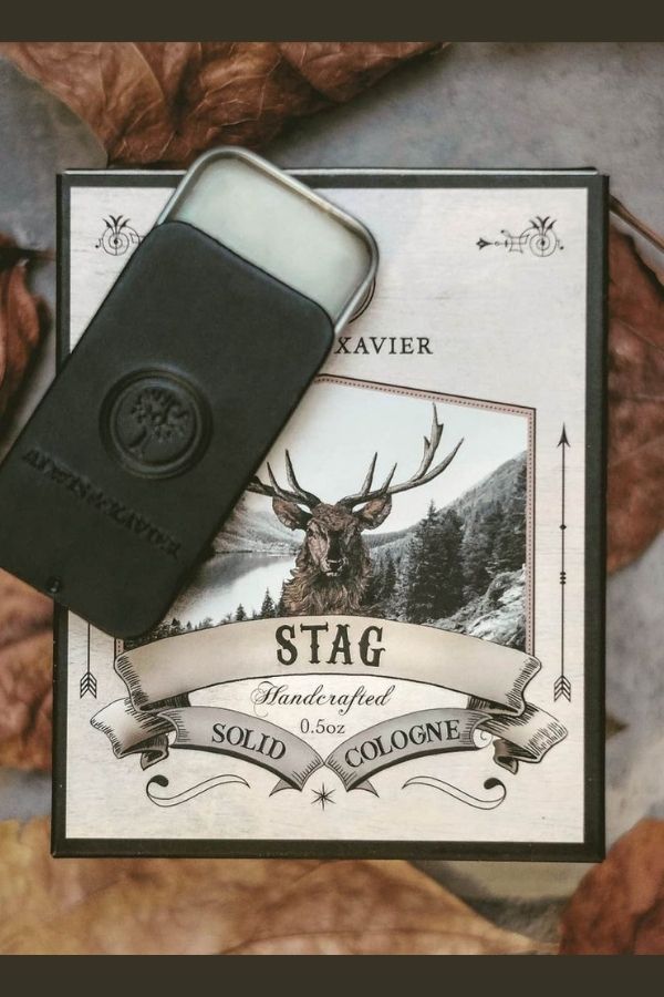 Stag solid cologne from <a href="https://www.alwisandxavier.com/products/stag/" target="_blank" rel="noopener">Alwis & Xavier</a>