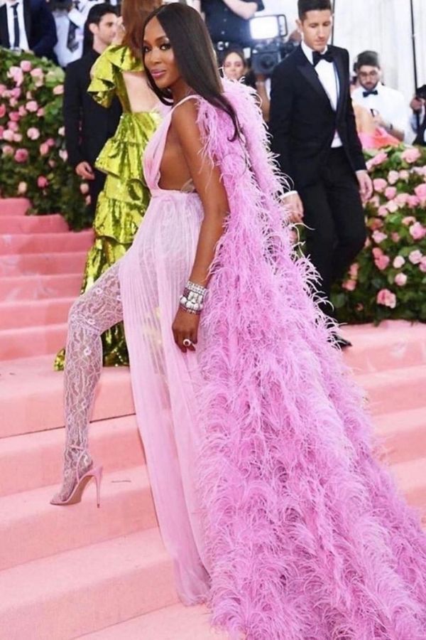 Naomi Campbell in Valentino at the 2019 Met Gala. The theme was “Camp: Notes on Fashion”. (Photo: Instagram/@naomi)