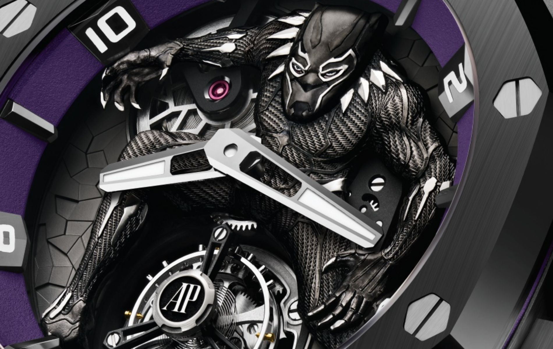 A close-up of Black Panther on the dial