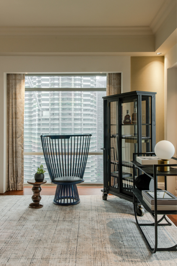 Tom Dixon's fan chair and Stellar Works Cabinet of Curiosity