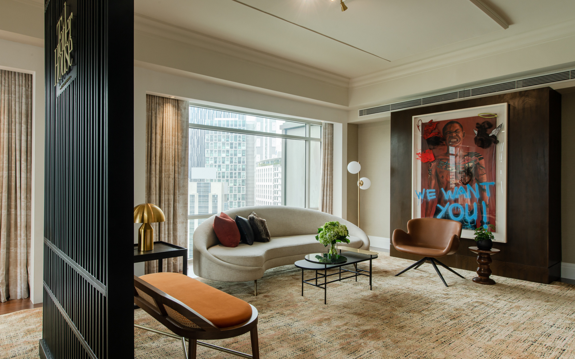 The arrival area features the Tatler House logo for guests to capture their Instagram moment