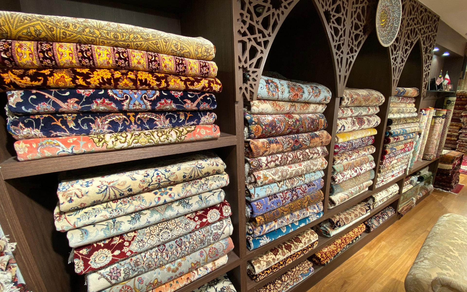 A wide array of Persian carpets are available