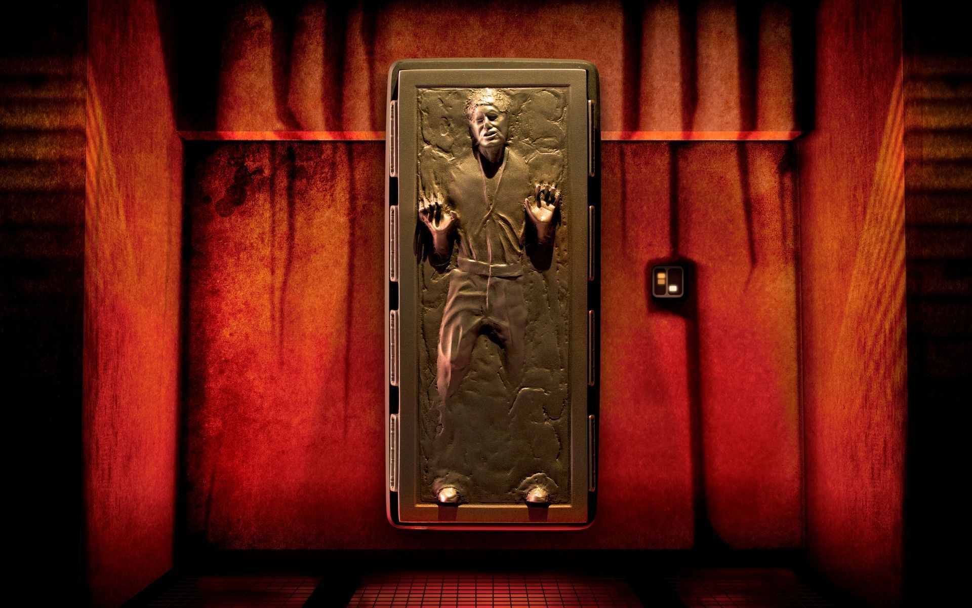 Hans Solo Carbonite display at the Star Wars Exhibition