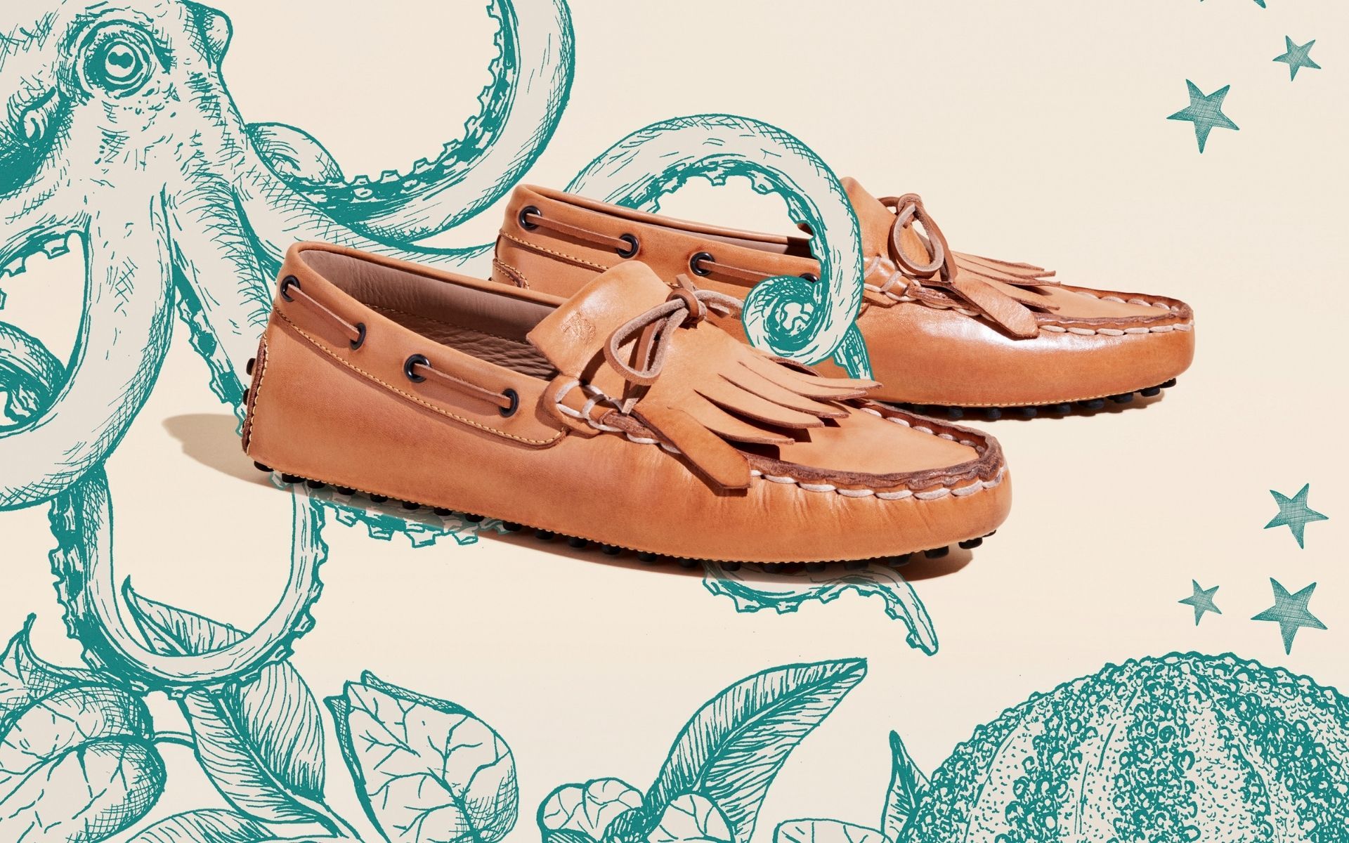 Tan leather loafers