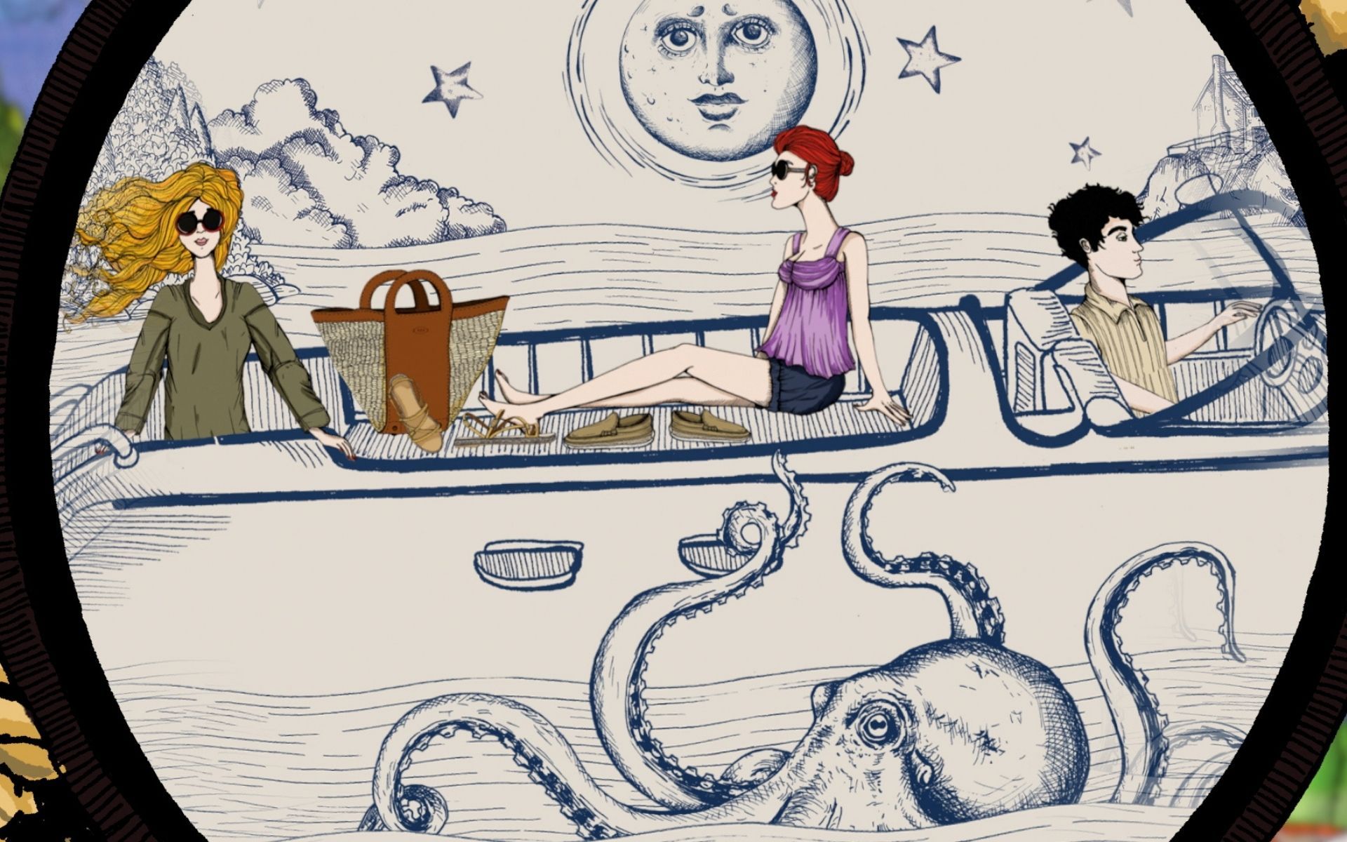 A surrealistic illustration depicting the perfect Italian summer by Andrea Tarella