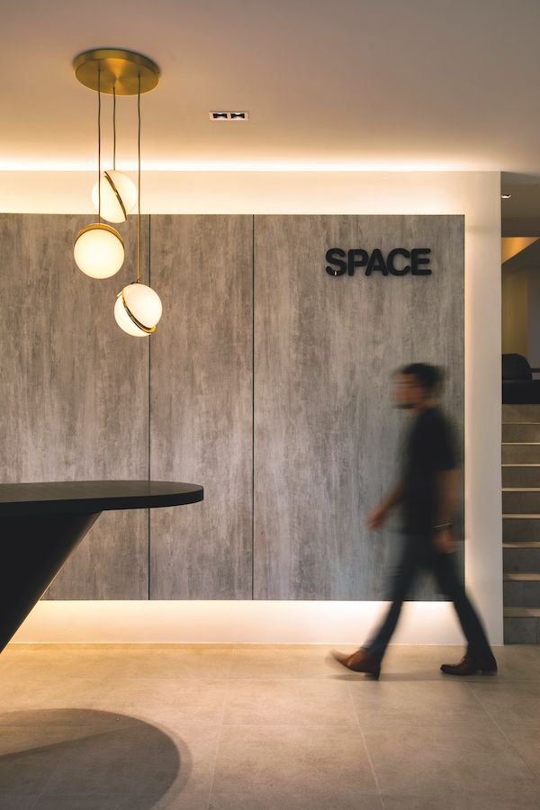 The reception area