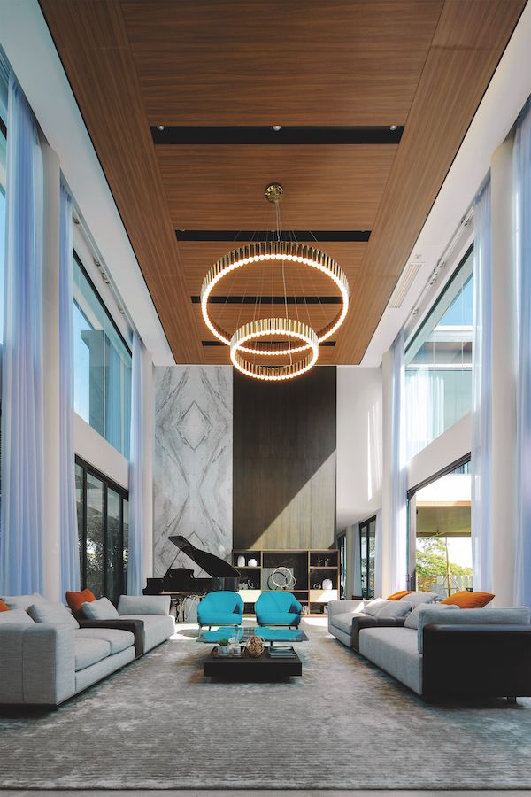 The living room is a carefully composed ode to understated luxury