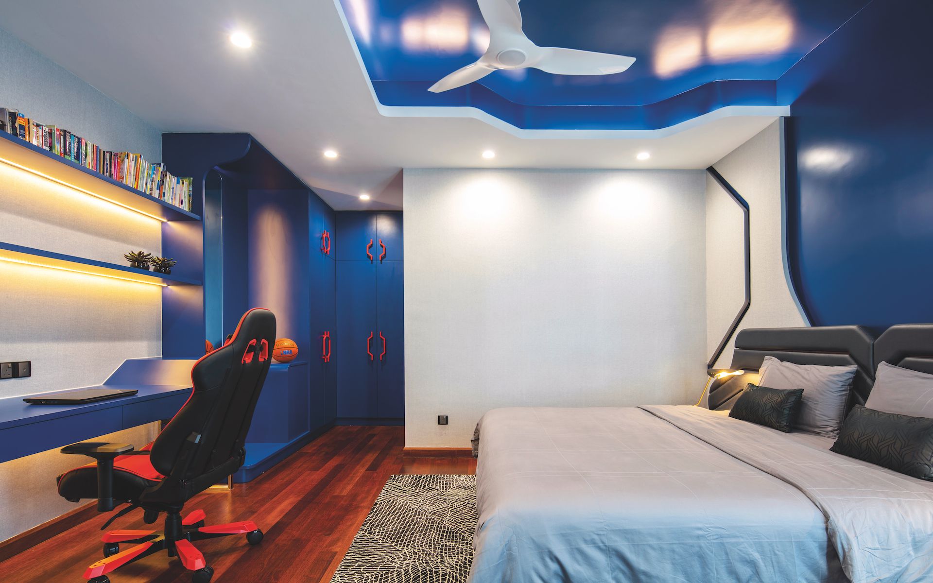 The youngest’s room celebrates his love for gaming and cars