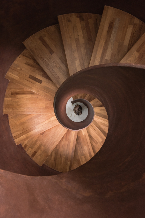 The spiral staircase viewed from above