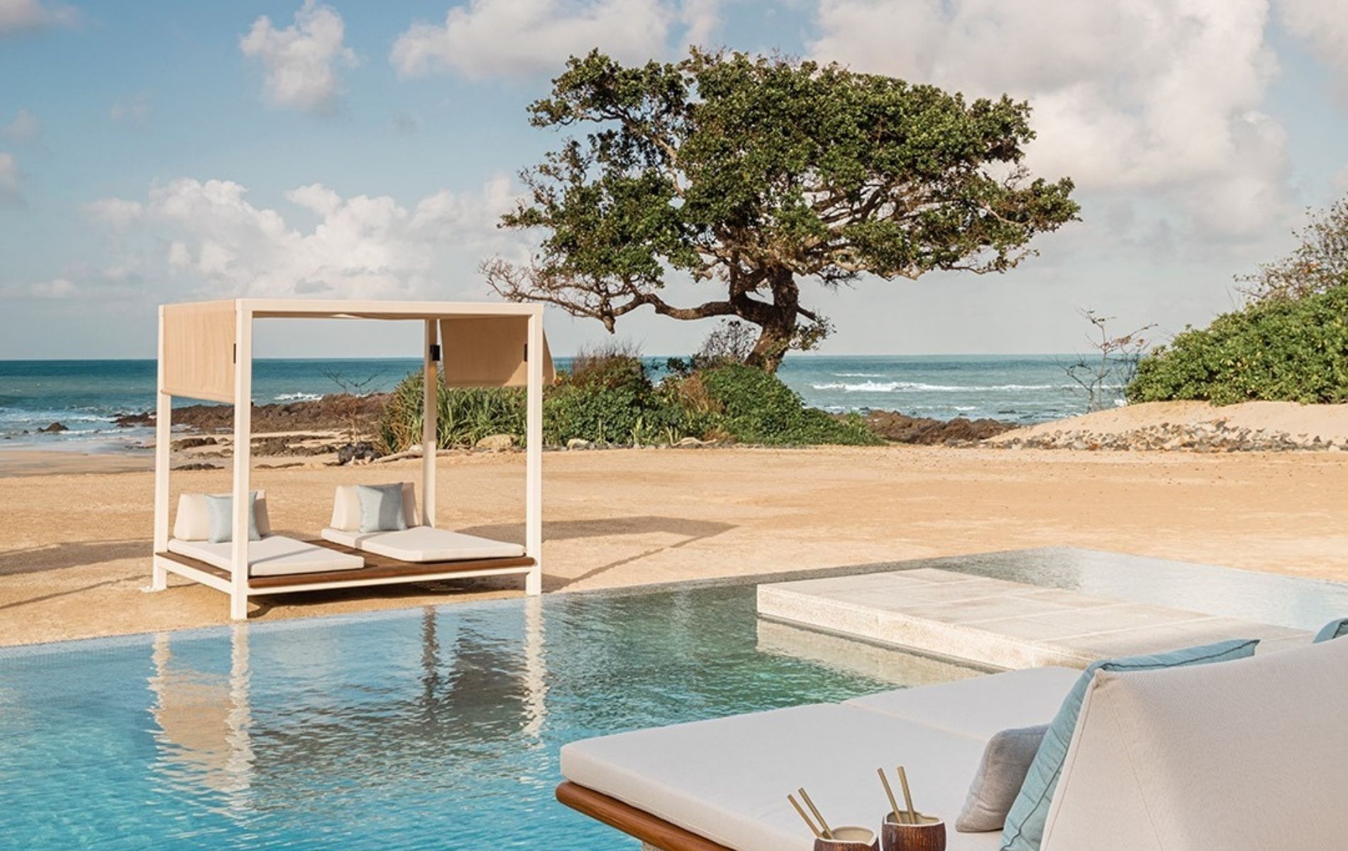 The pool at Ember Beach Club, One&Only Desaru Coast is a veritable oasis on a pristine stretch of sand overlooking South China Sea  (Photo: @oodesarucoast/Instagram)