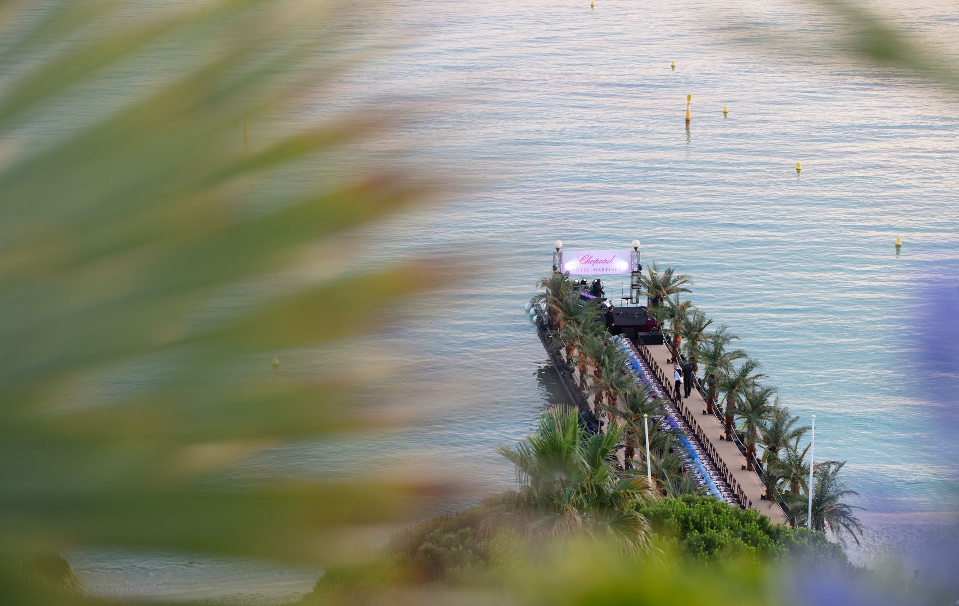 The transformed Hotel Martinez pontoon over the calm waters of French Riviera