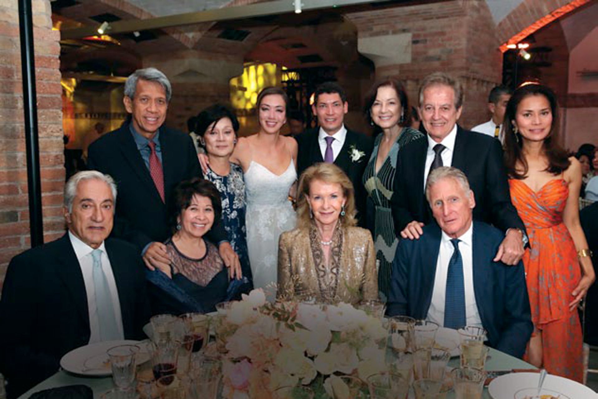 (Clockwise from leftmost, standing) Nonoy Colayco, Linda McAfee, Lorraine and Patrick Ho Maxwell, Dee Zobel, Max and Zelda Kienle, Gage McAfee, Olivia Cox, Tina Colayco, Tadeo Soares