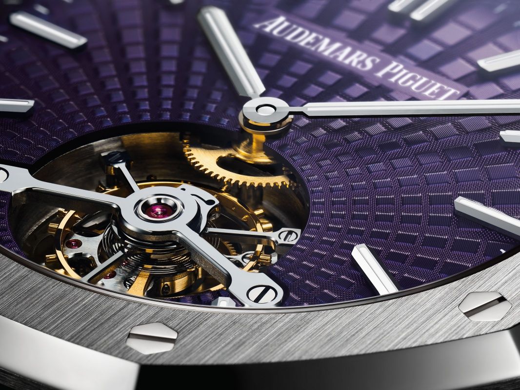 Royal Oak Tourbillon Extra-Thin 18-carat pink gold with plum dial.