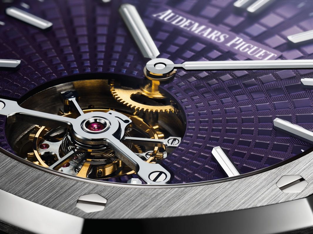 Royal Oak Tourbillon Extra-Thin 18-carat pink gold with plum dial.