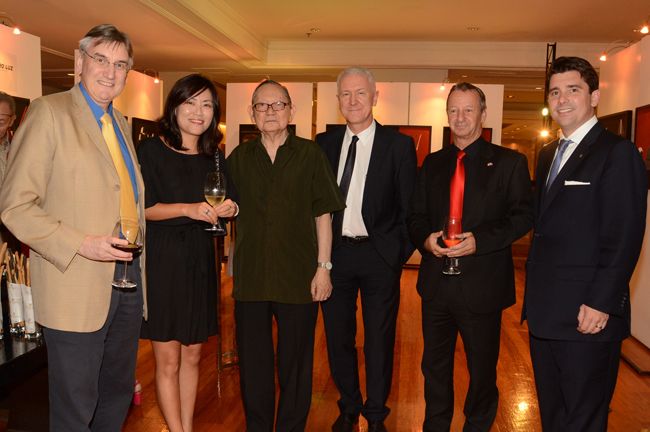 Hans-Peter and Hye-Won Fitze, Arturo Luz, Ivo Sieber, Raoul Imbach, and Patrick Schaub