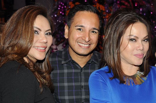 Cynthia and Ivy Almario with Tom Castañeda