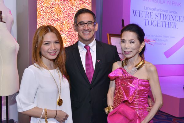 Cheryl Tiu, The Peninsula Manila director of public relations Mariano Garchitorena, and Tina Jacinto