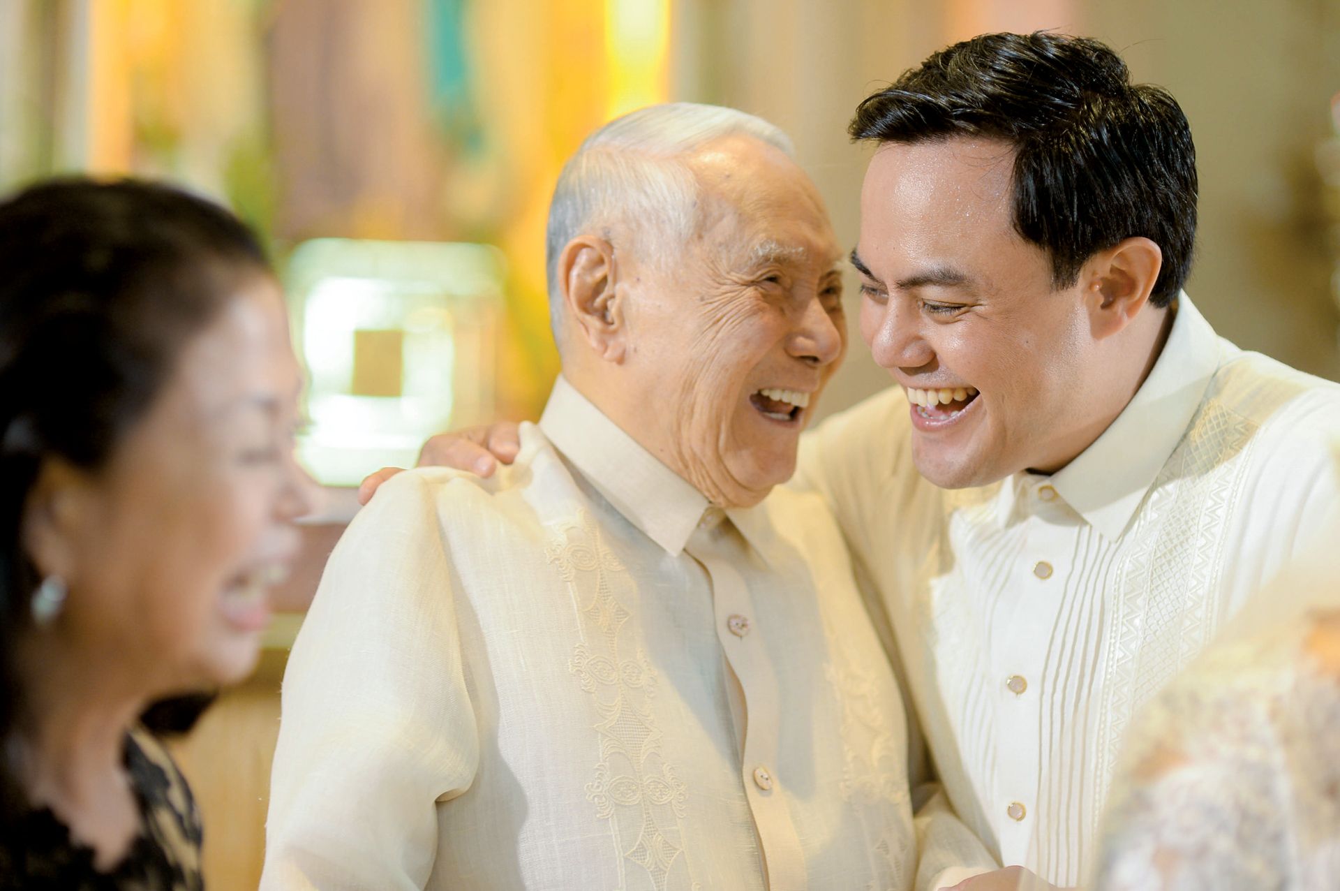 Bienvenido Tantoco and Paolo Tantoco shared a moment