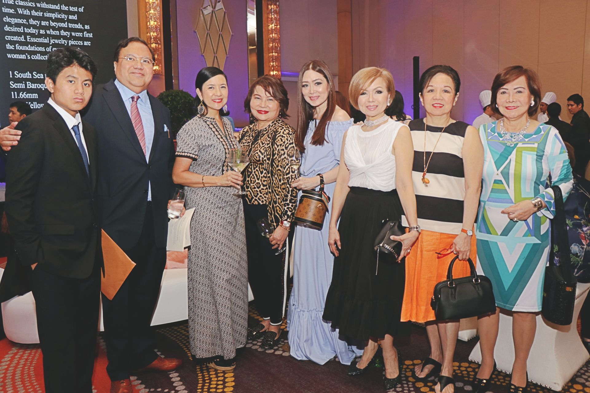 Tonico Manahan and son, Mia Borromeo, Marian Ong, Linda Ley, Duday Tuason, Grace Glory Go, Consul Evie Costa