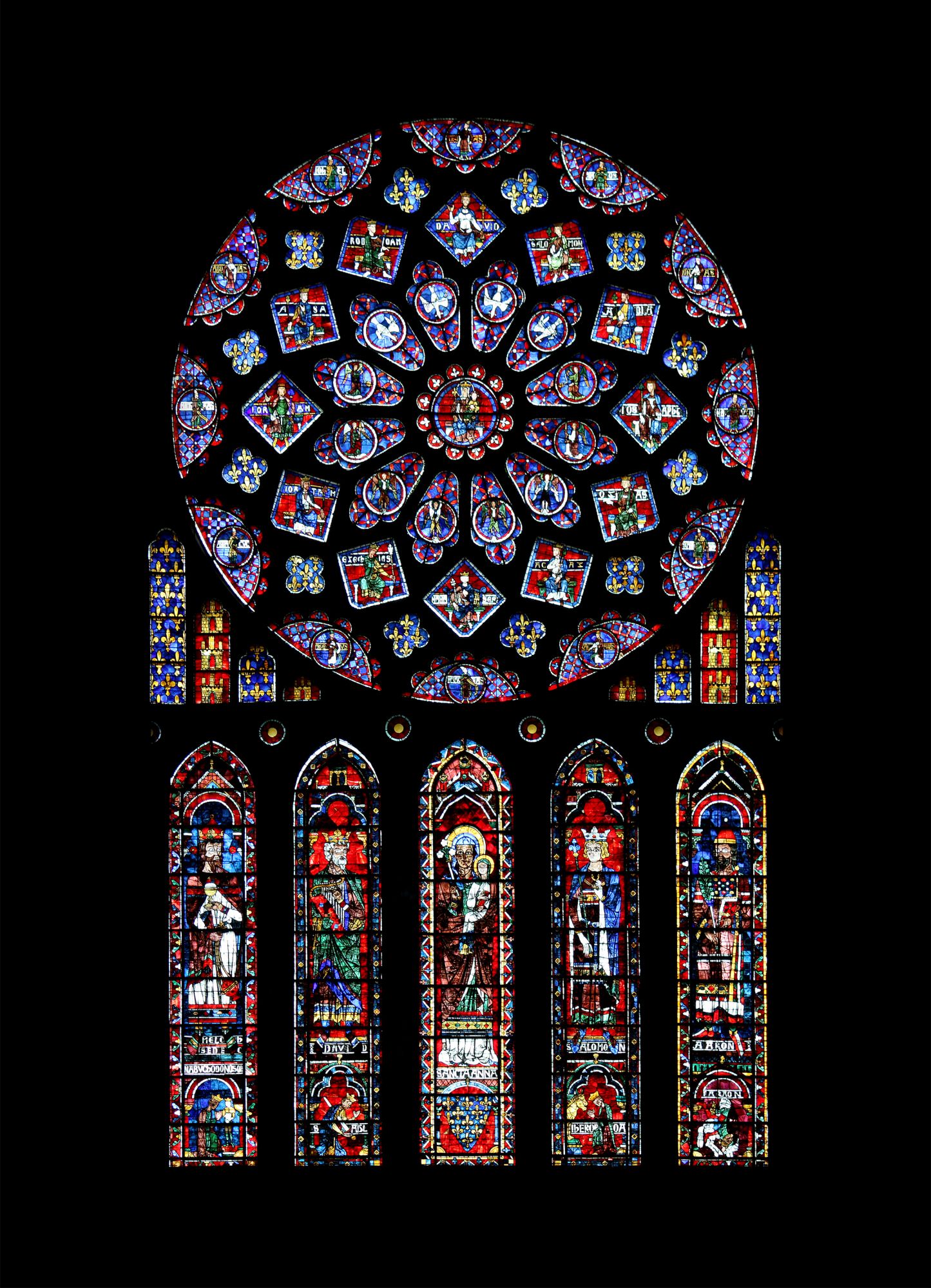 Northern rose window of the cathedral Notre-Dame in Chartres, France